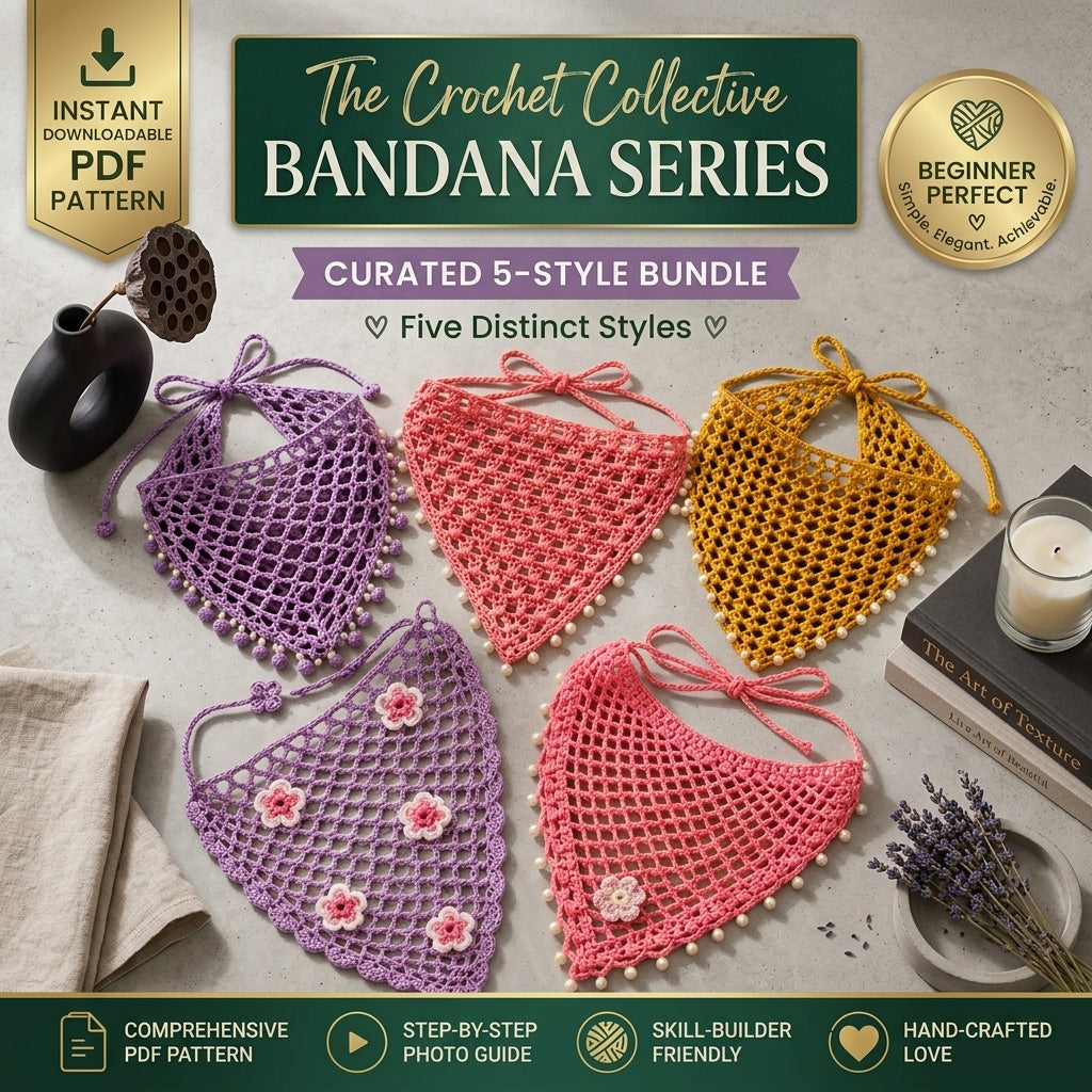 Boho Visor Cap & Head Scarf Bundle | Crochet Pattern PDF