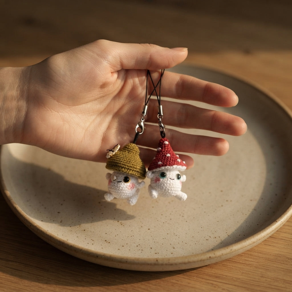 Tiny Mushroom Charm | Crochet Pattern Download — Design 2