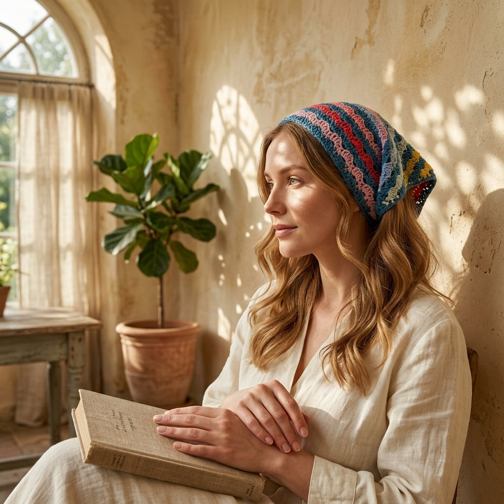 Maisie Wavy Edge Hair Bandana | Crochet Pattern PDF