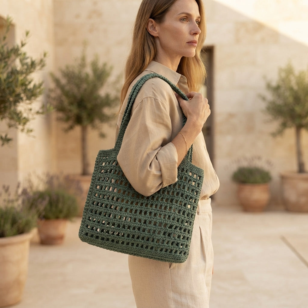 Net Bag Raffia Bag | Crochet Pattern PDF