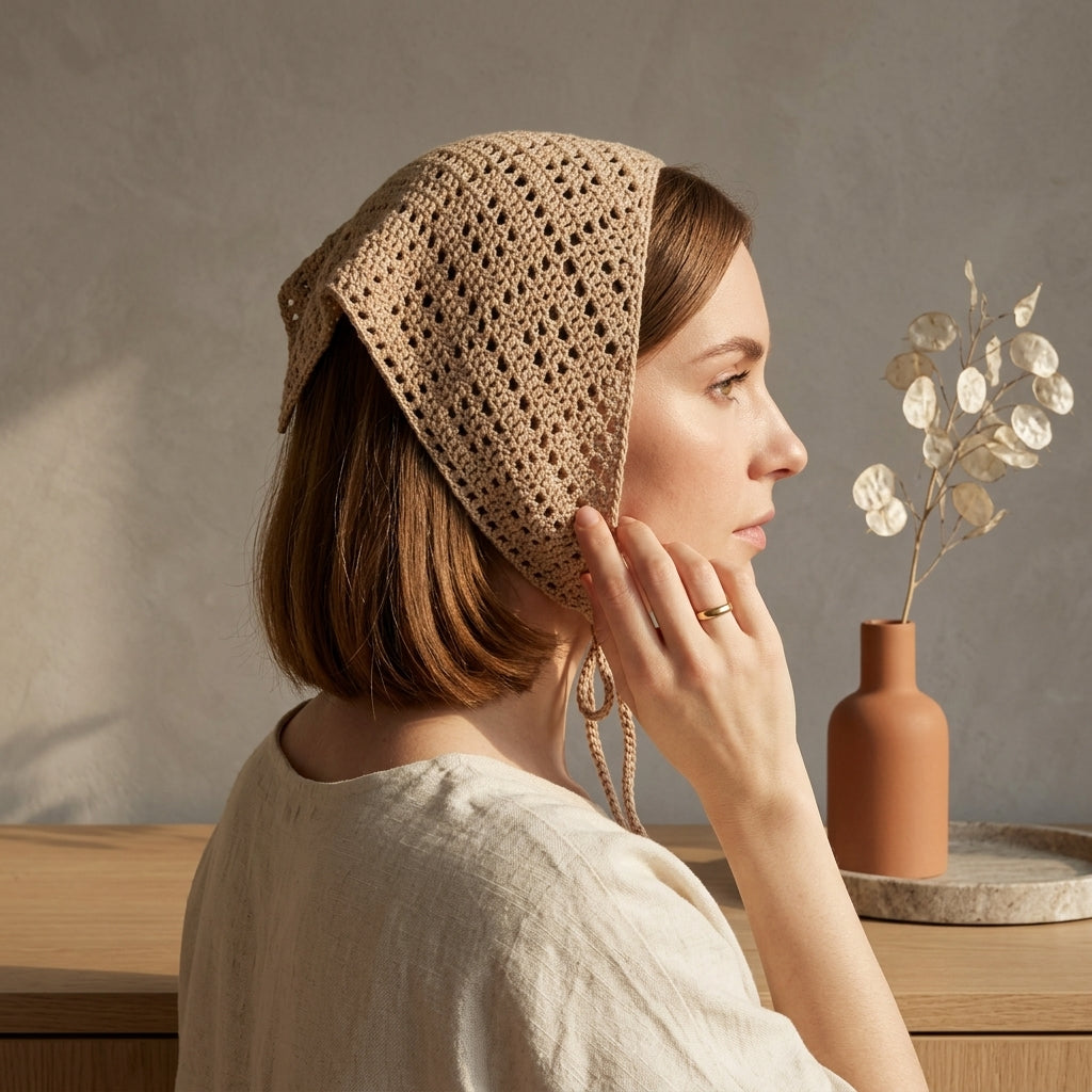 Retro Filet Mesh Scarf | Crochet Pattern PDF
