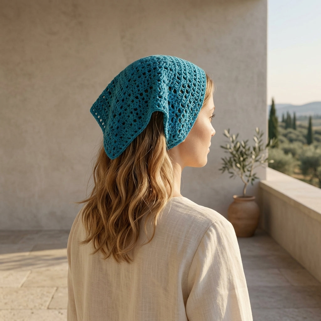 Retro Filet Mesh Scarf | Crochet Pattern PDF