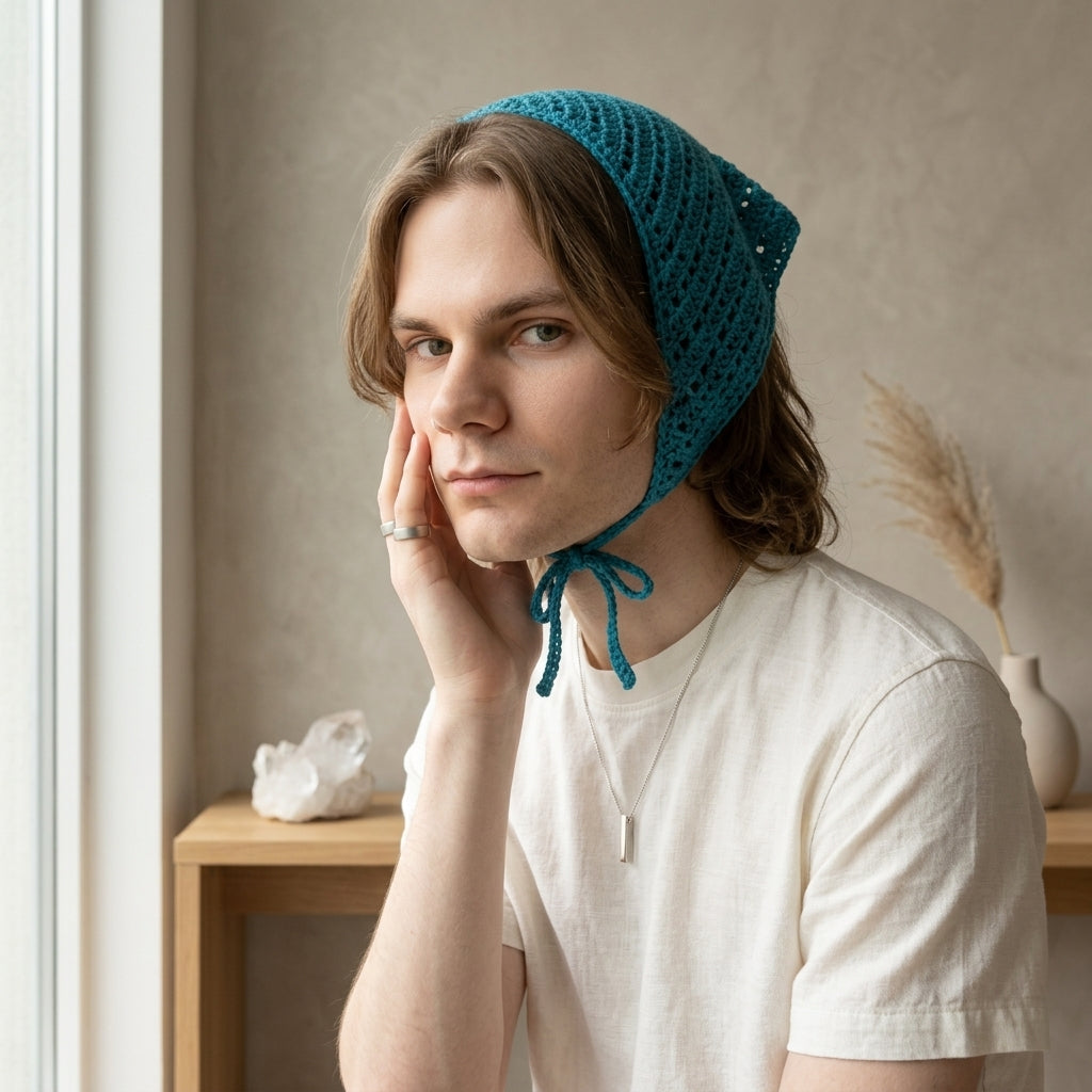 Retro Filet Mesh Scarf | Crochet Pattern PDF