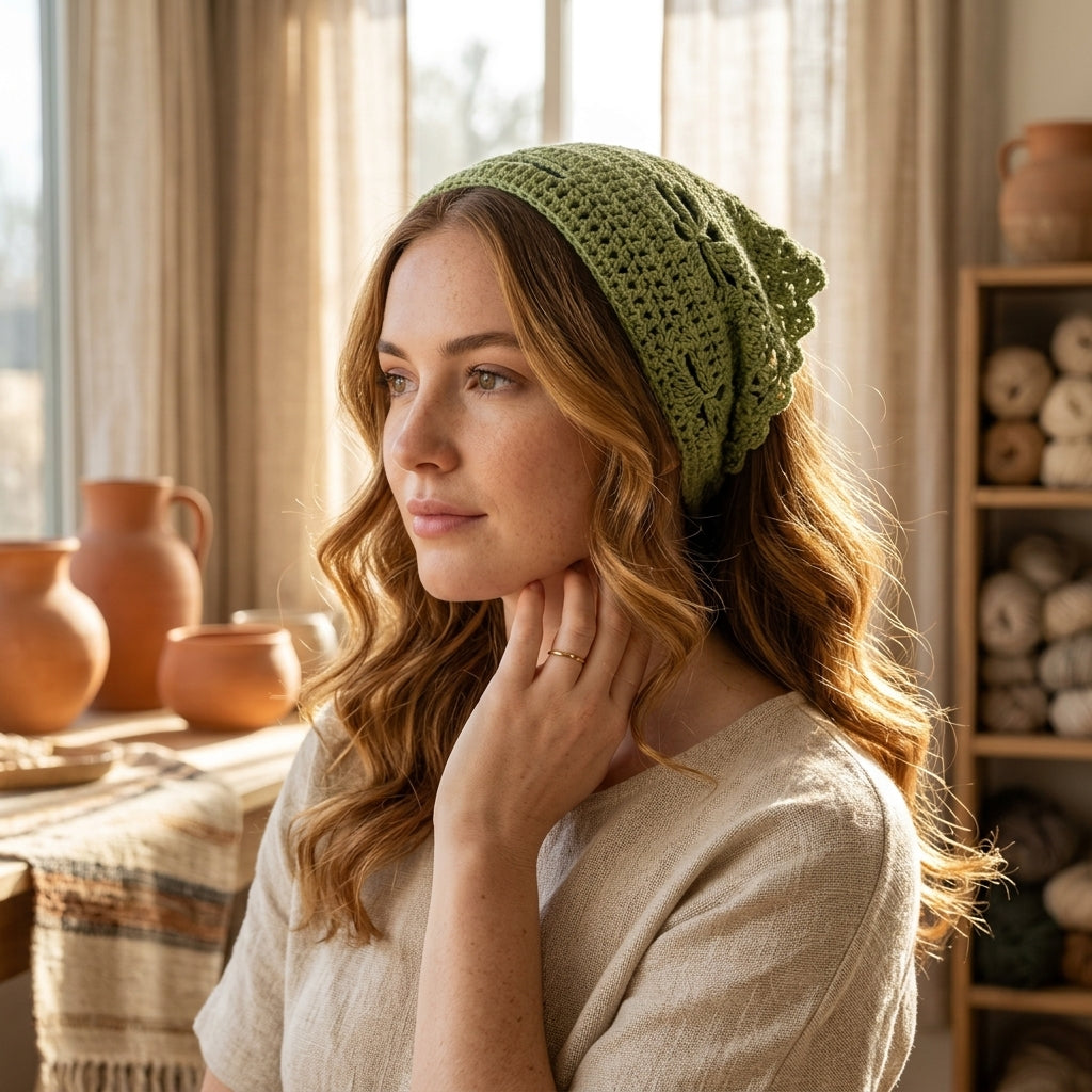 Dragonfly Boho Hippie Bandana | Crochet Pattern PDF