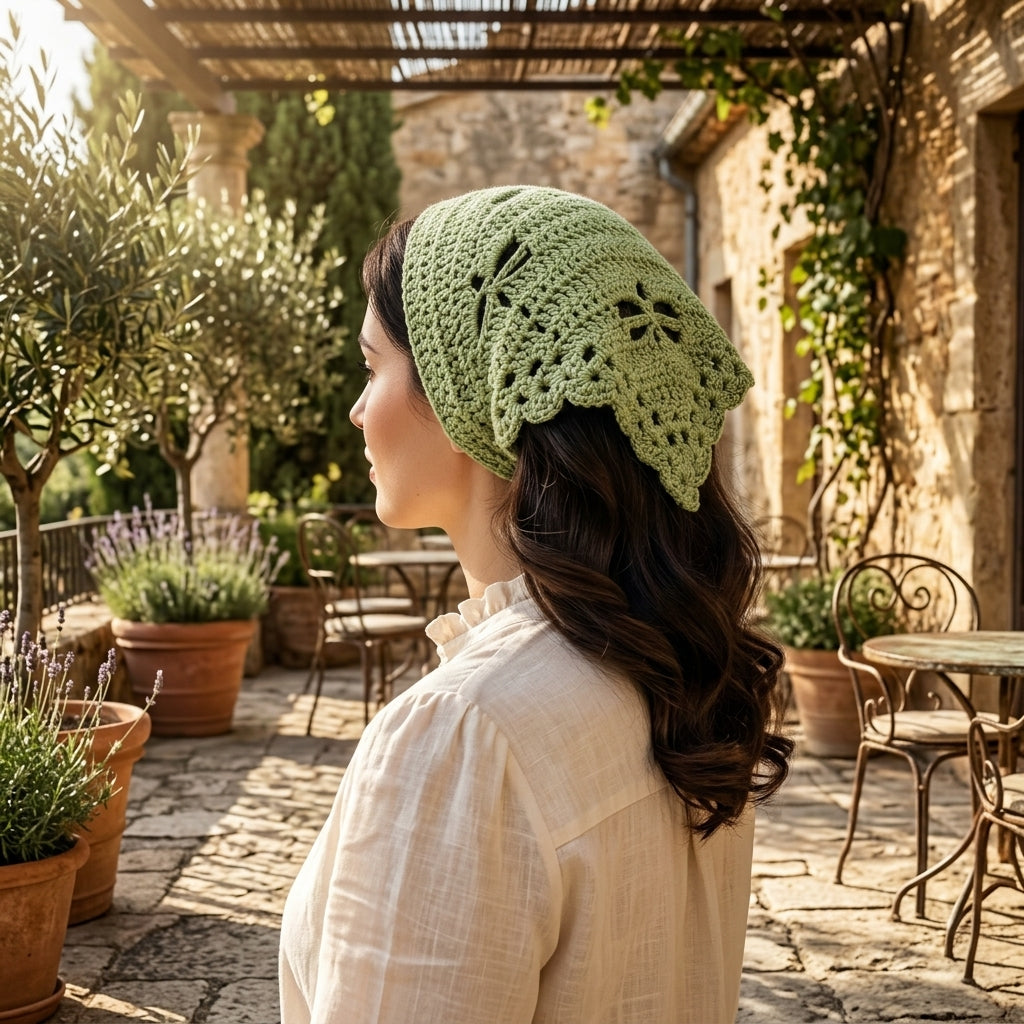 Dragonfly Boho Hippie Bandana | Crochet Pattern PDF