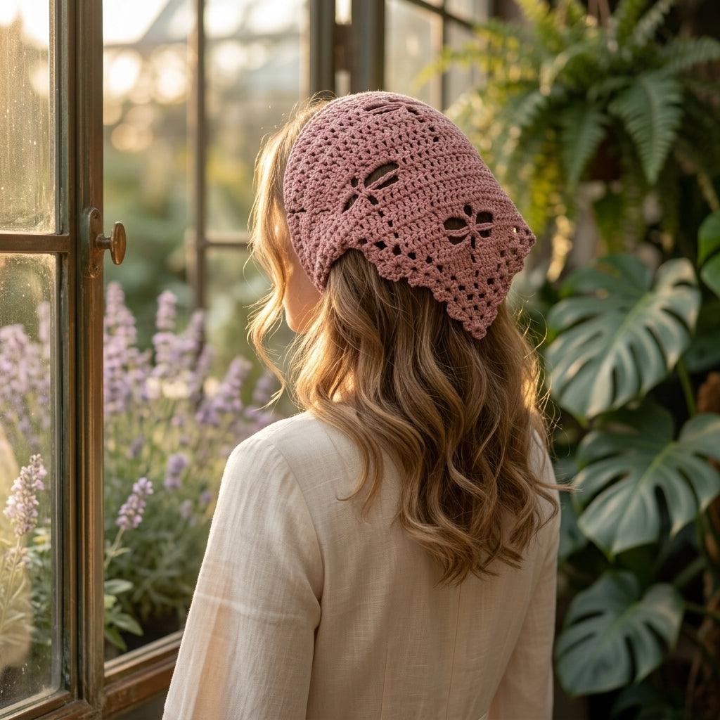 Dragonfly Boho Hippie Bandana | Crochet Pattern PDF