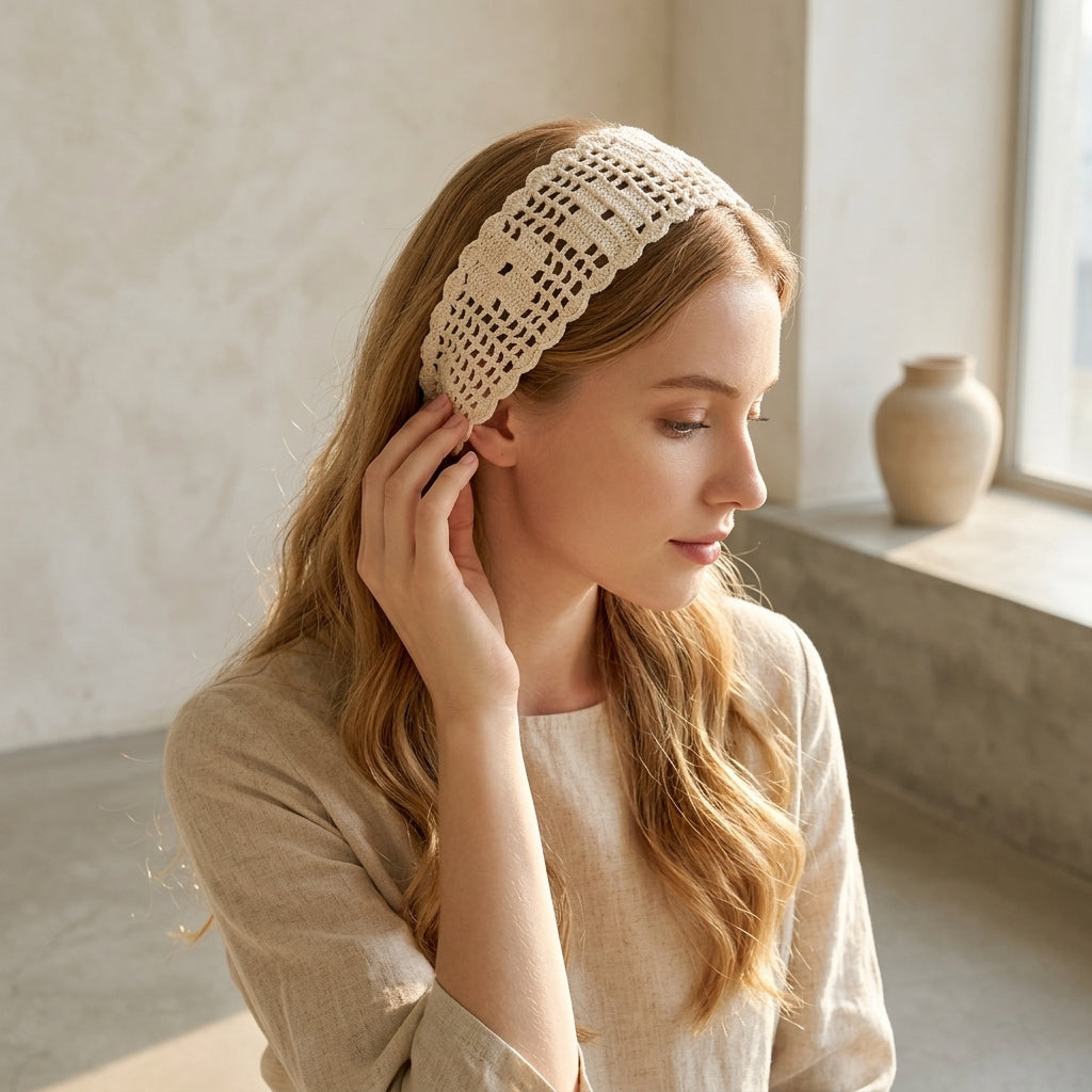Rosie Filet Flower Headband | Crochet Pattern PDF