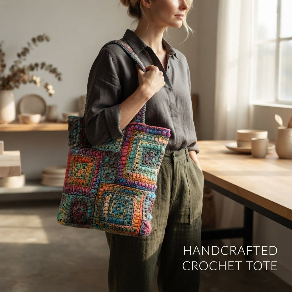 Boho Granny Square Tote V2 | Crochet Pattern PDF