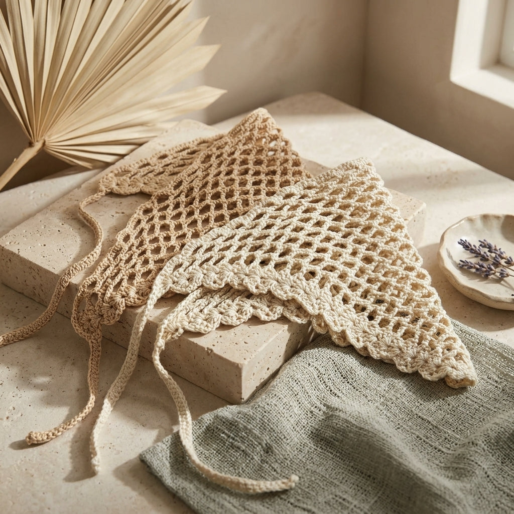 Vintage Mesh Head Scarf | Crochet Pattern PDF