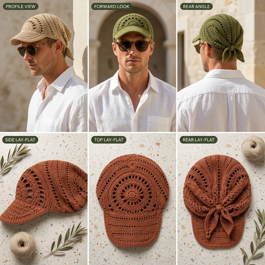 Boho Bandana Cap | Crochet Pattern PDF