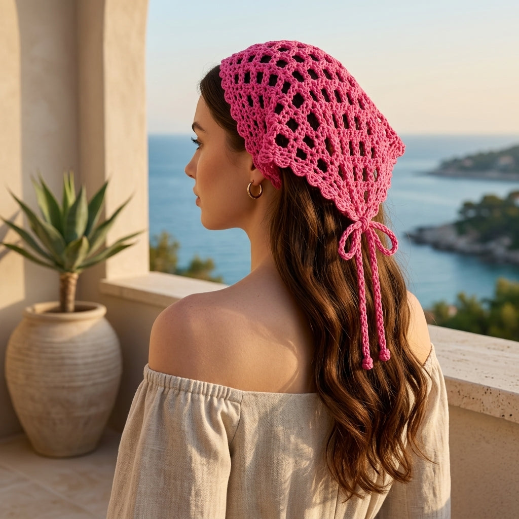 Mesh Festival Boho Head Wrap | Beginner Crochet Pattern PDF