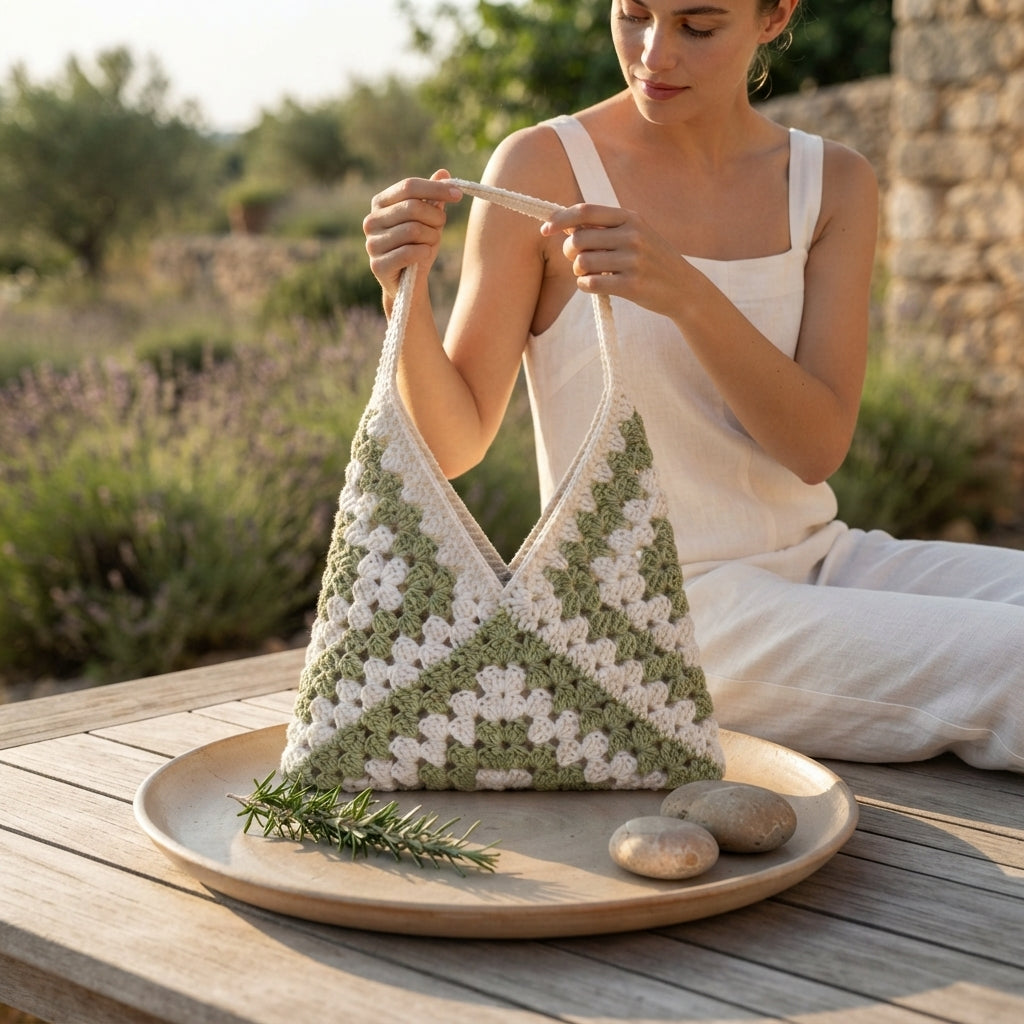Boho Granny Square Shoulder Bag | Crochet Pattern PDF