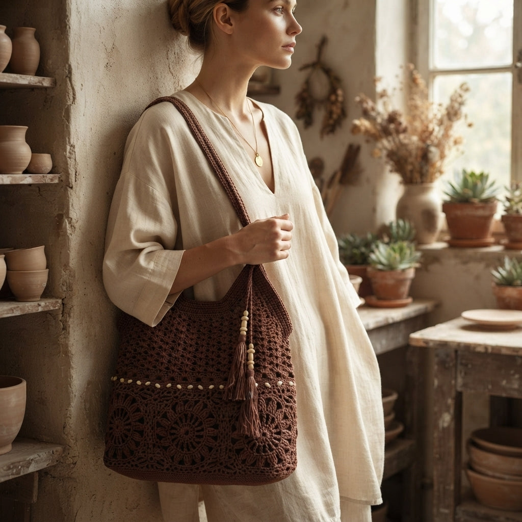 Boho Purse Shoulder Bag | Crochet Pattern PDF