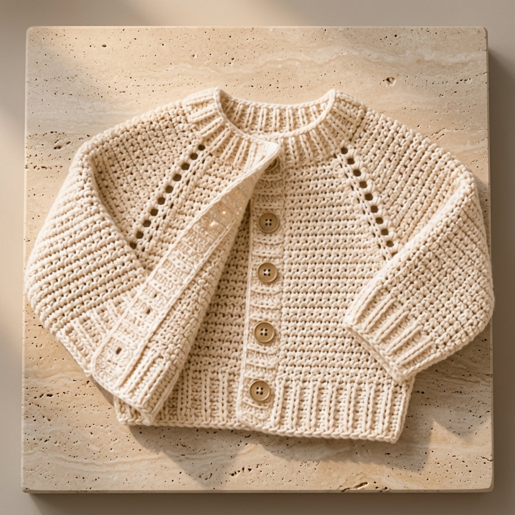 Raglan Baby Cardigan Top-Down v7 | Crochet Pattern PDF