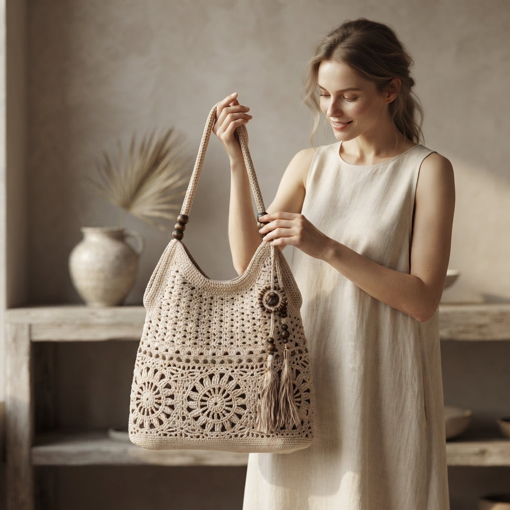 Boho Purse Shoulder Bag | Crochet Pattern PDF