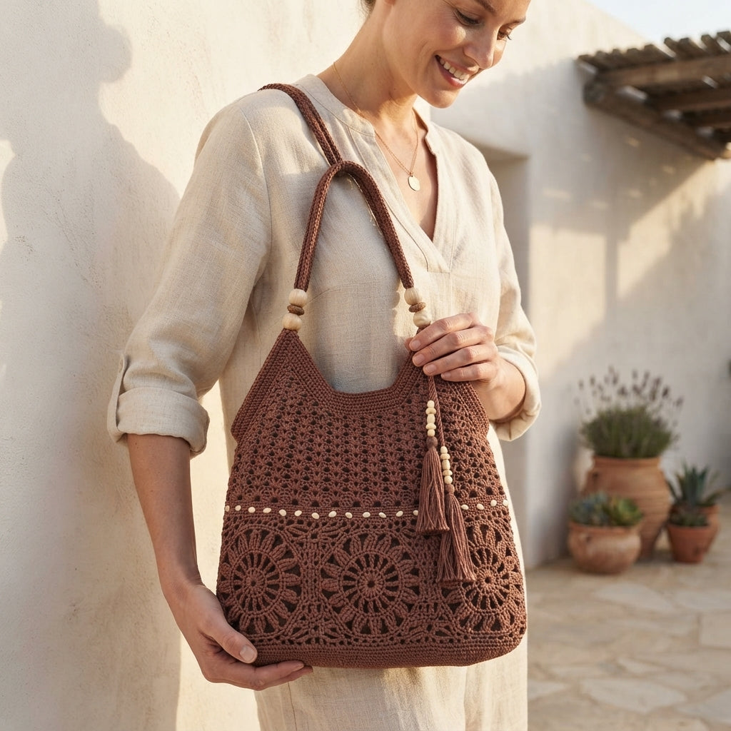 Boho Purse Shoulder Bag | Crochet Pattern PDF