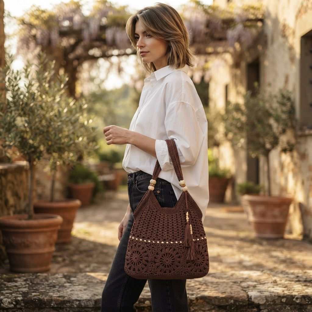 Boho Purse Shoulder Bag | Crochet Pattern PDF