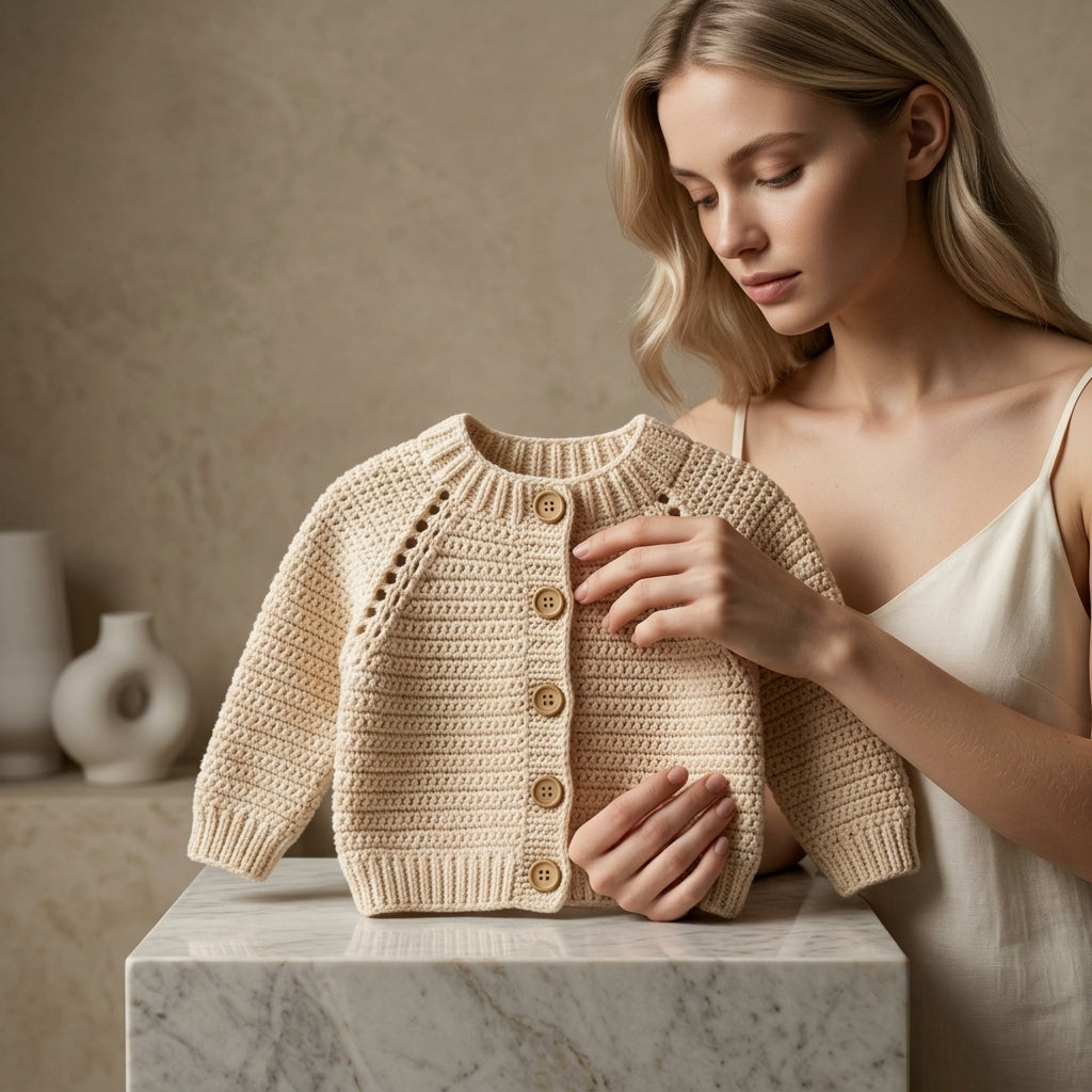Raglan Baby Cardigan Top-Down v7 | Crochet Pattern PDF