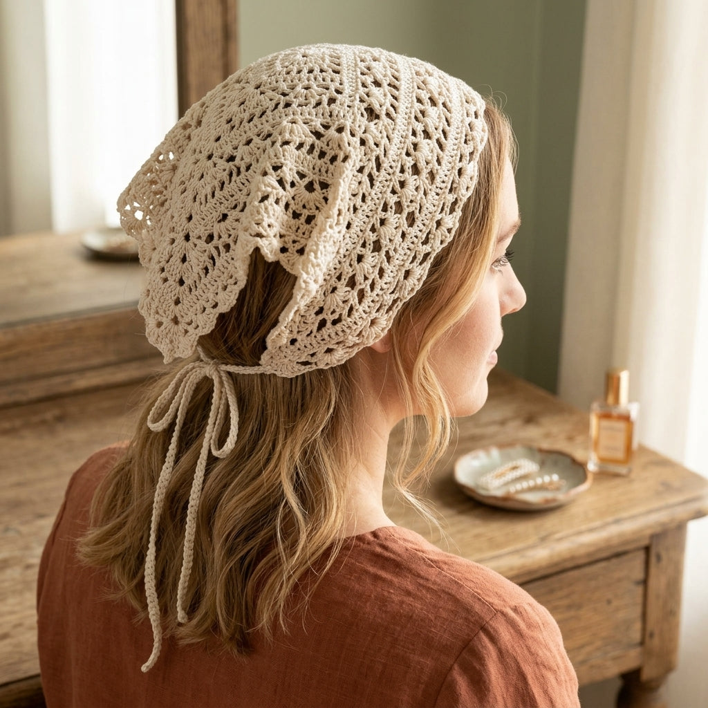 Lace Flower Bandana | Crochet Pattern PDF