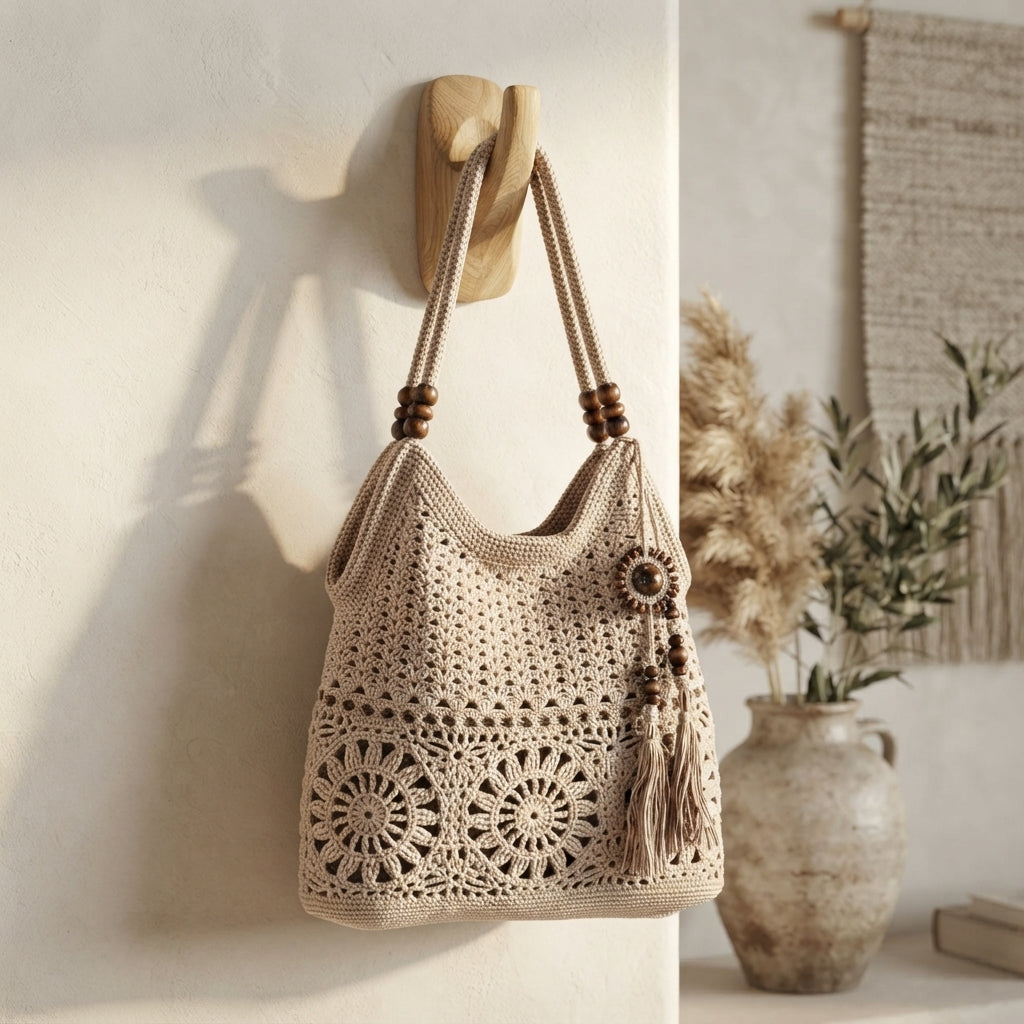 Boho Purse Shoulder Bag | Crochet Pattern PDF