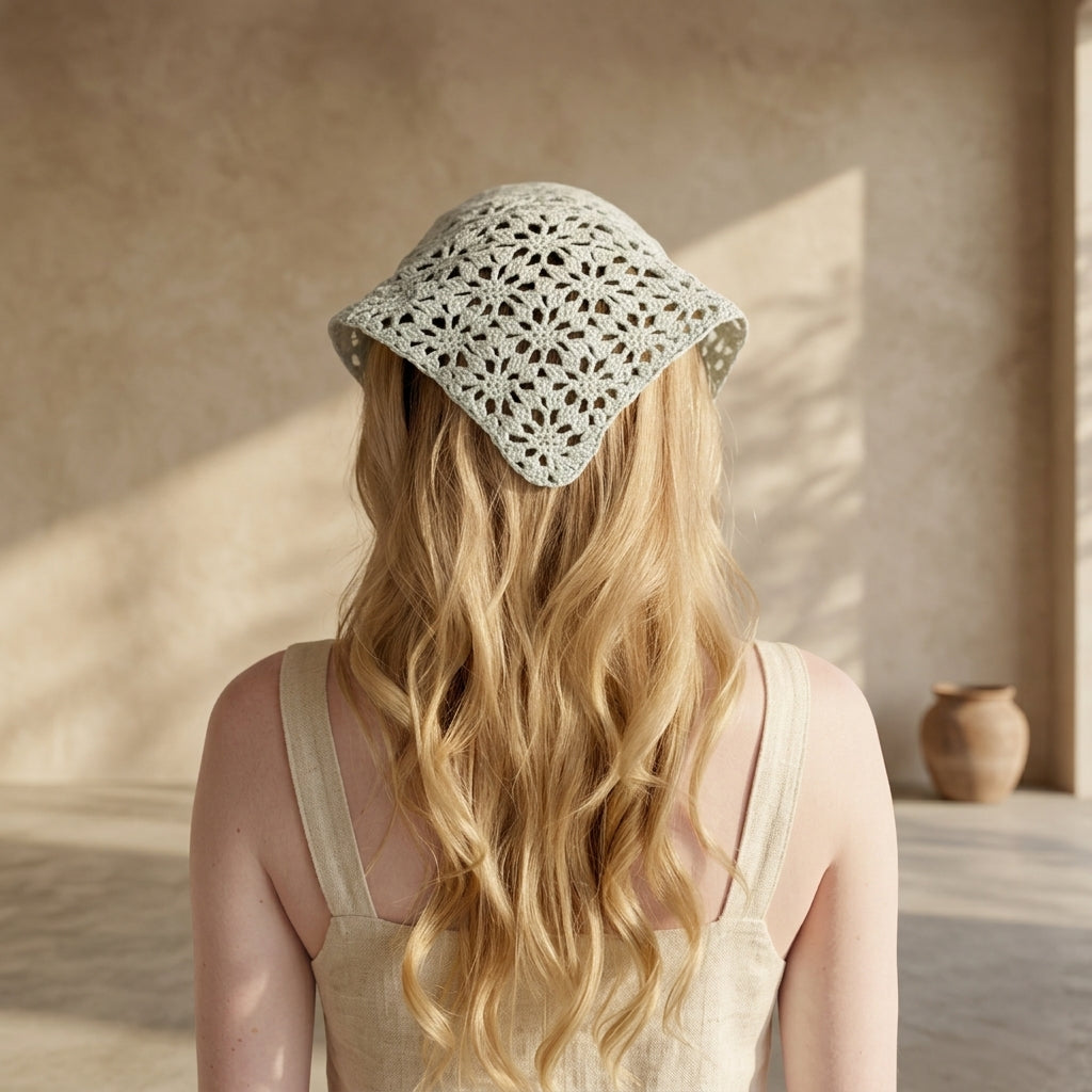 Lacy Flower Motif Headband | Crochet Pattern PDF