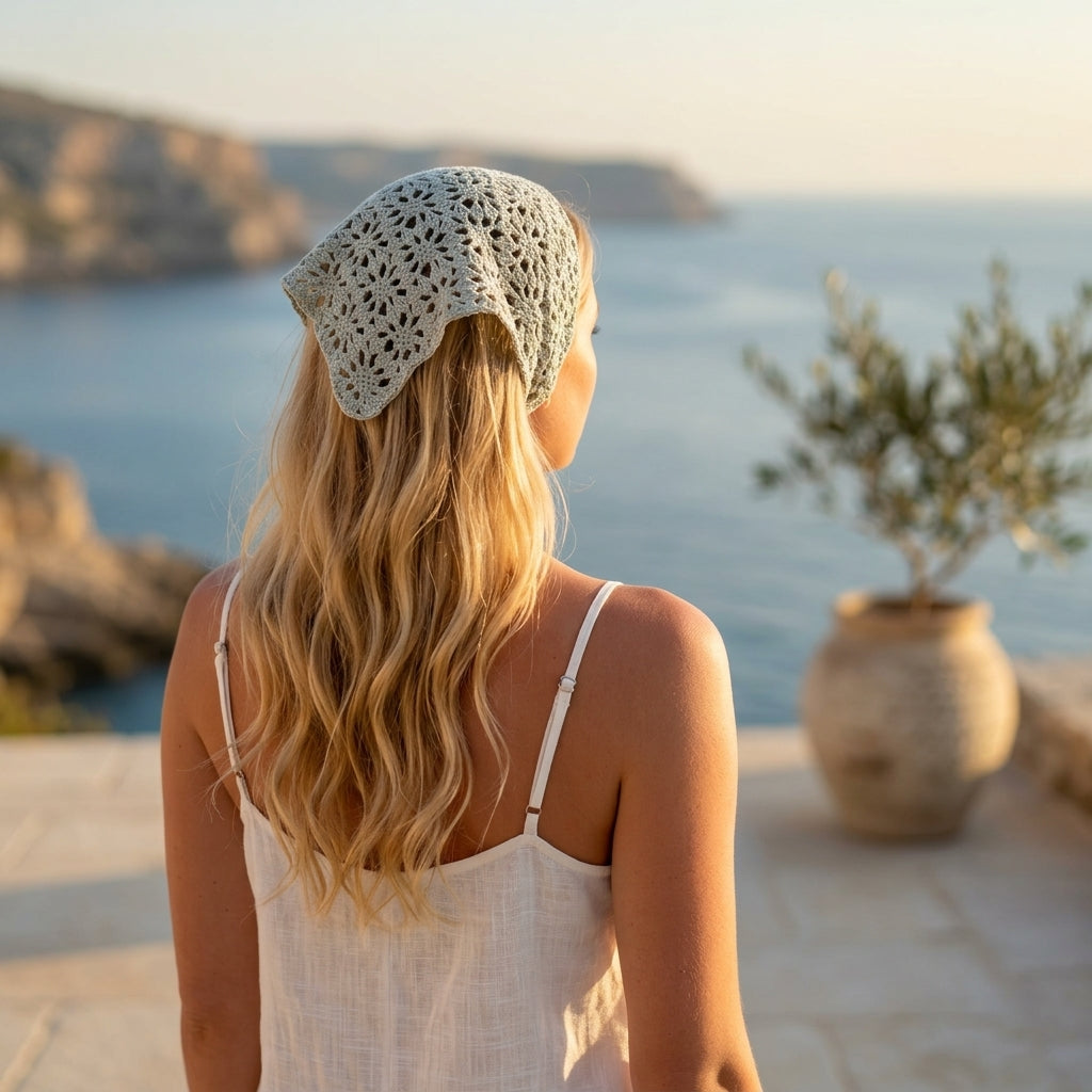Lacy Flower Motif Headband | Crochet Pattern PDF