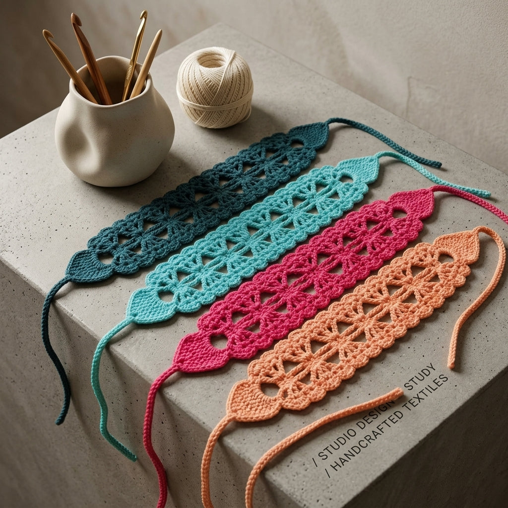 Coastal Heart Motif Headband | Crochet Pattern PDF