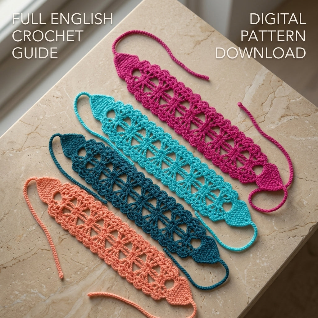 Coastal Heart Motif Headband | Crochet Pattern PDF