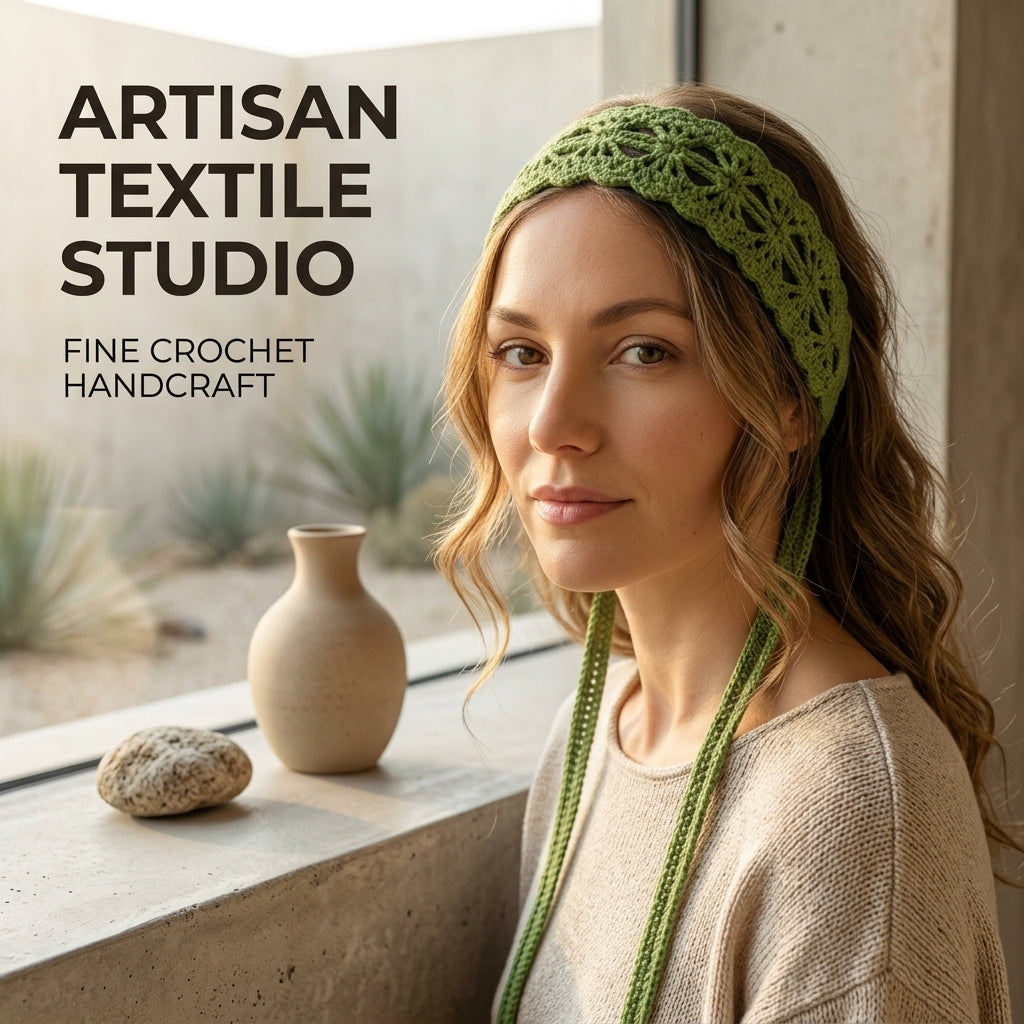Coastal Heart Motif Headband | Crochet Pattern PDF