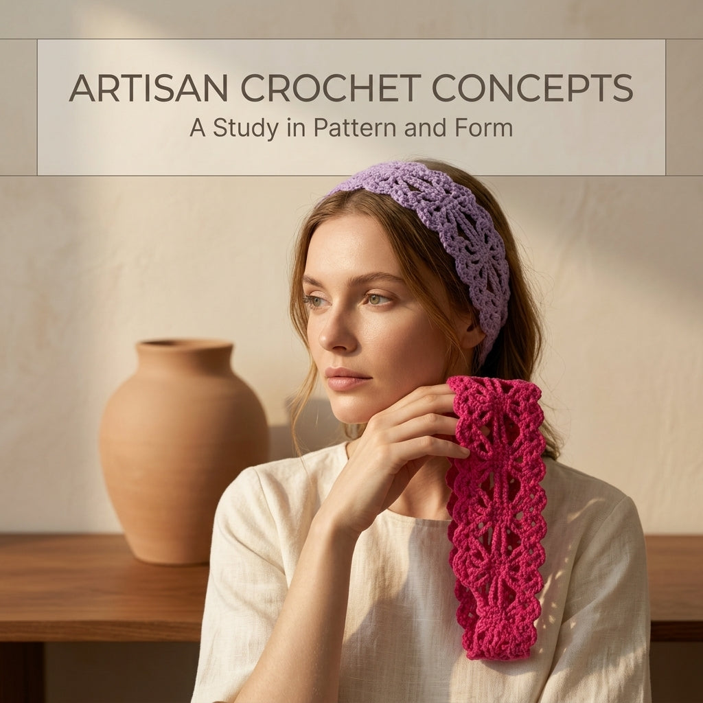Coastal Heart Motif Headband | Crochet Pattern PDF