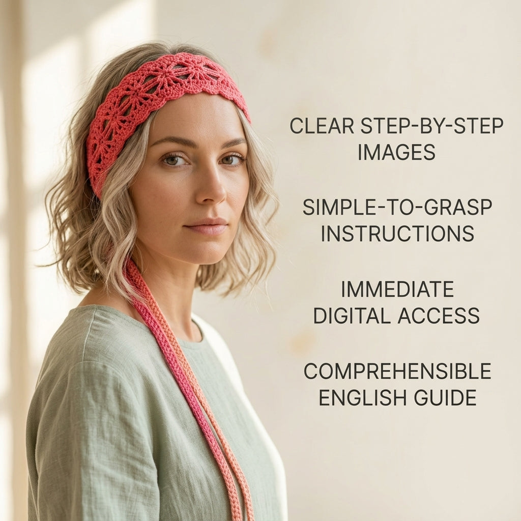 Coastal Heart Motif Headband | Crochet Pattern PDF