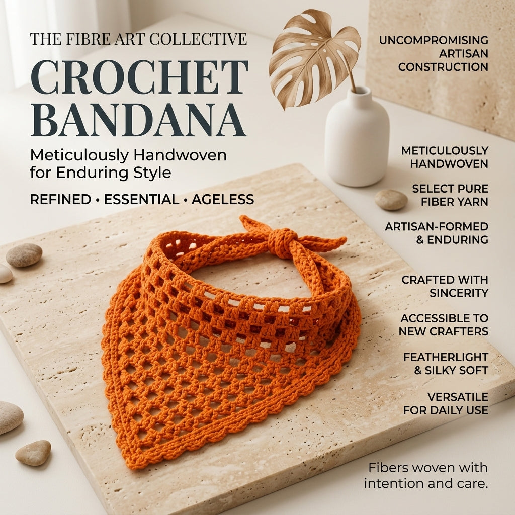 Easy Boho Summer Head Scarf | Crochet Pattern PDF