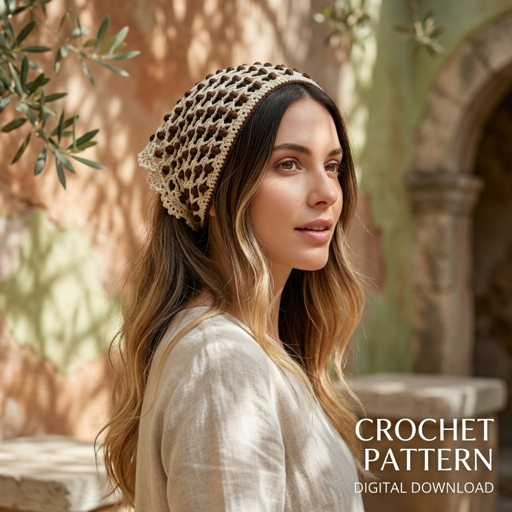 Classic Summer Hair Bandana | Crochet Pattern PDF