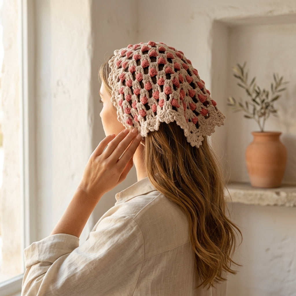 Classic Summer Hair Bandana | Crochet Pattern PDF