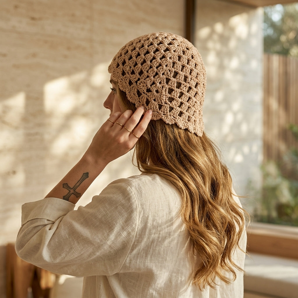 Classic Summer Hair Bandana | Crochet Pattern PDF