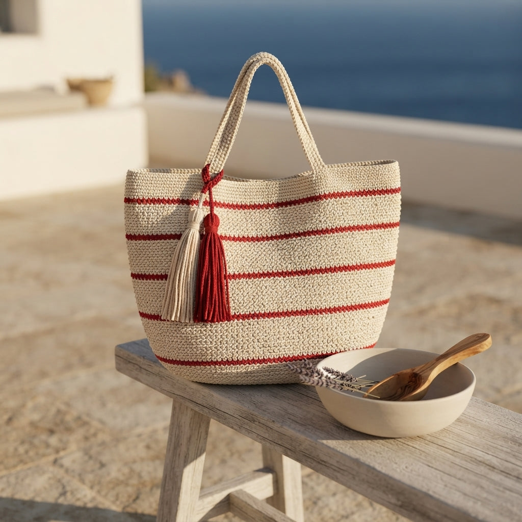 Striped Colorblock Tote | Crochet Pattern PDF