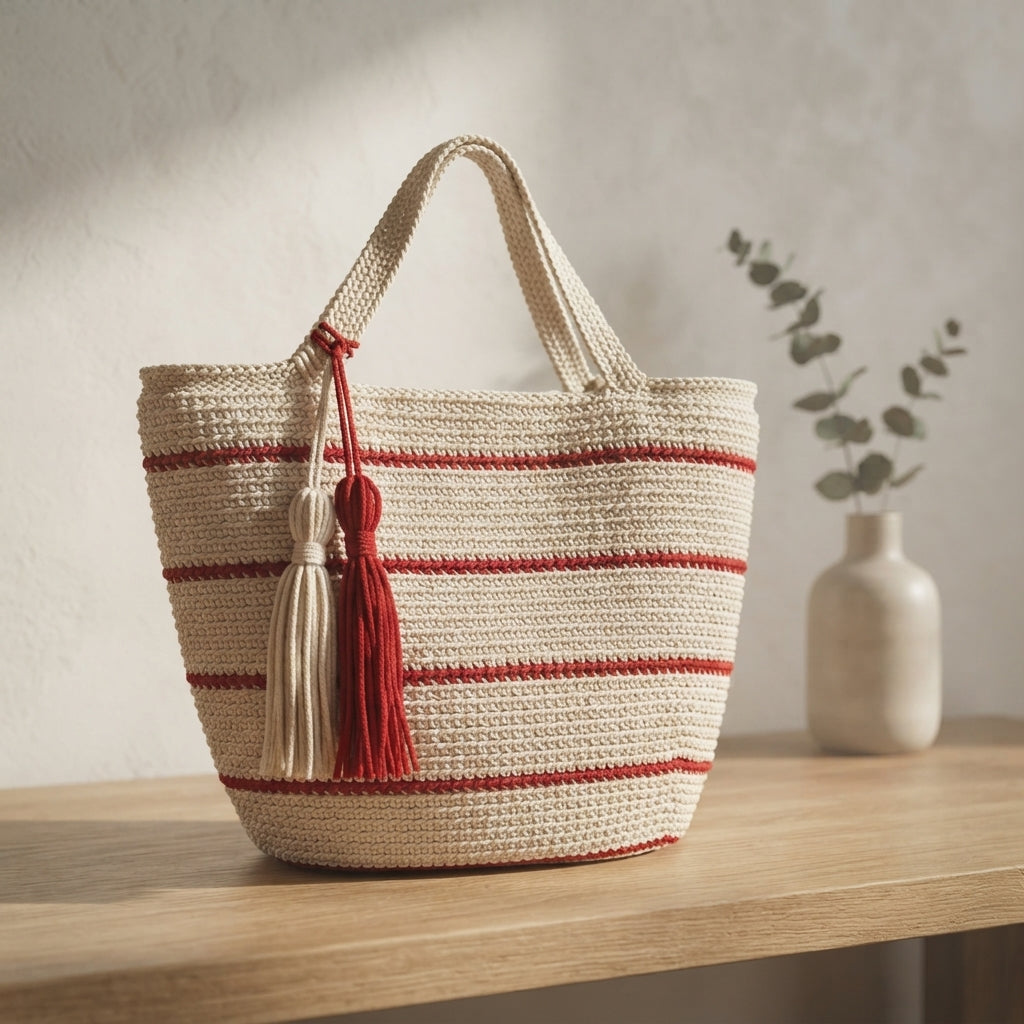 Striped Colorblock Tote | Crochet Pattern PDF