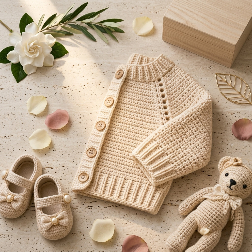 Raglan Baby Cardigan Top-Down v7 | Crochet Pattern PDF