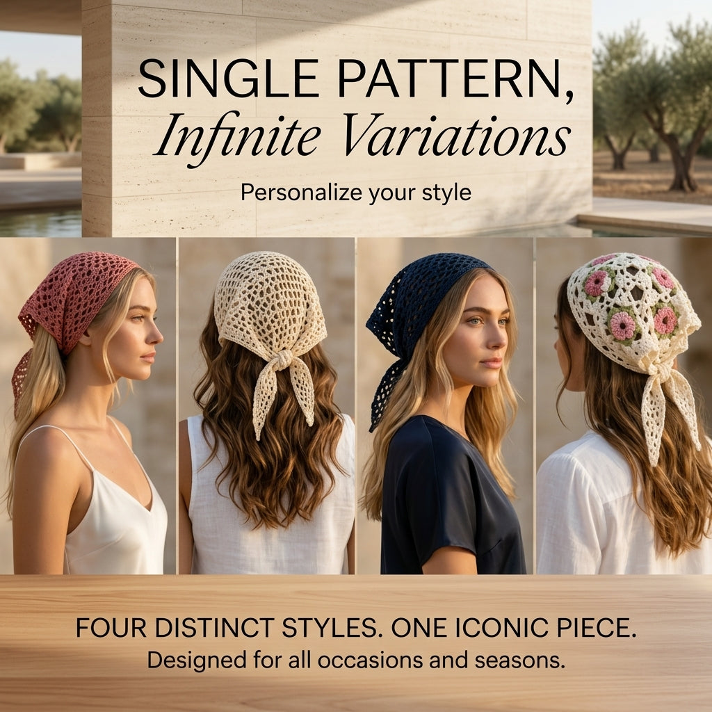 Easy Mesh Summer Hair Scarf | Beginner Crochet Pattern PDF