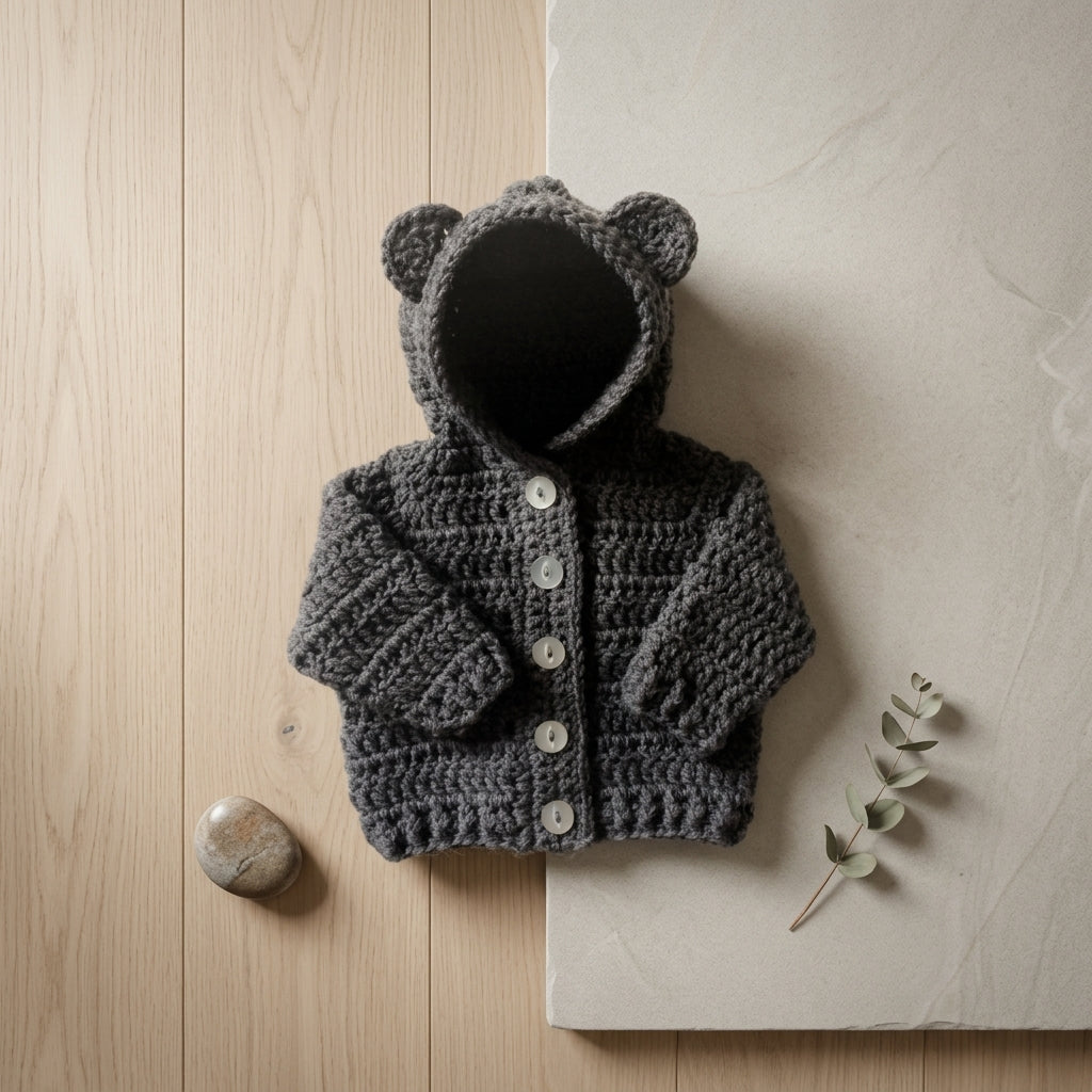 Bear Ears Baby Hoodie Bear Ears v7 | Crochet Pattern PDF