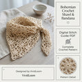Boho Floral Lace Bandana | Crochet Pattern PDF