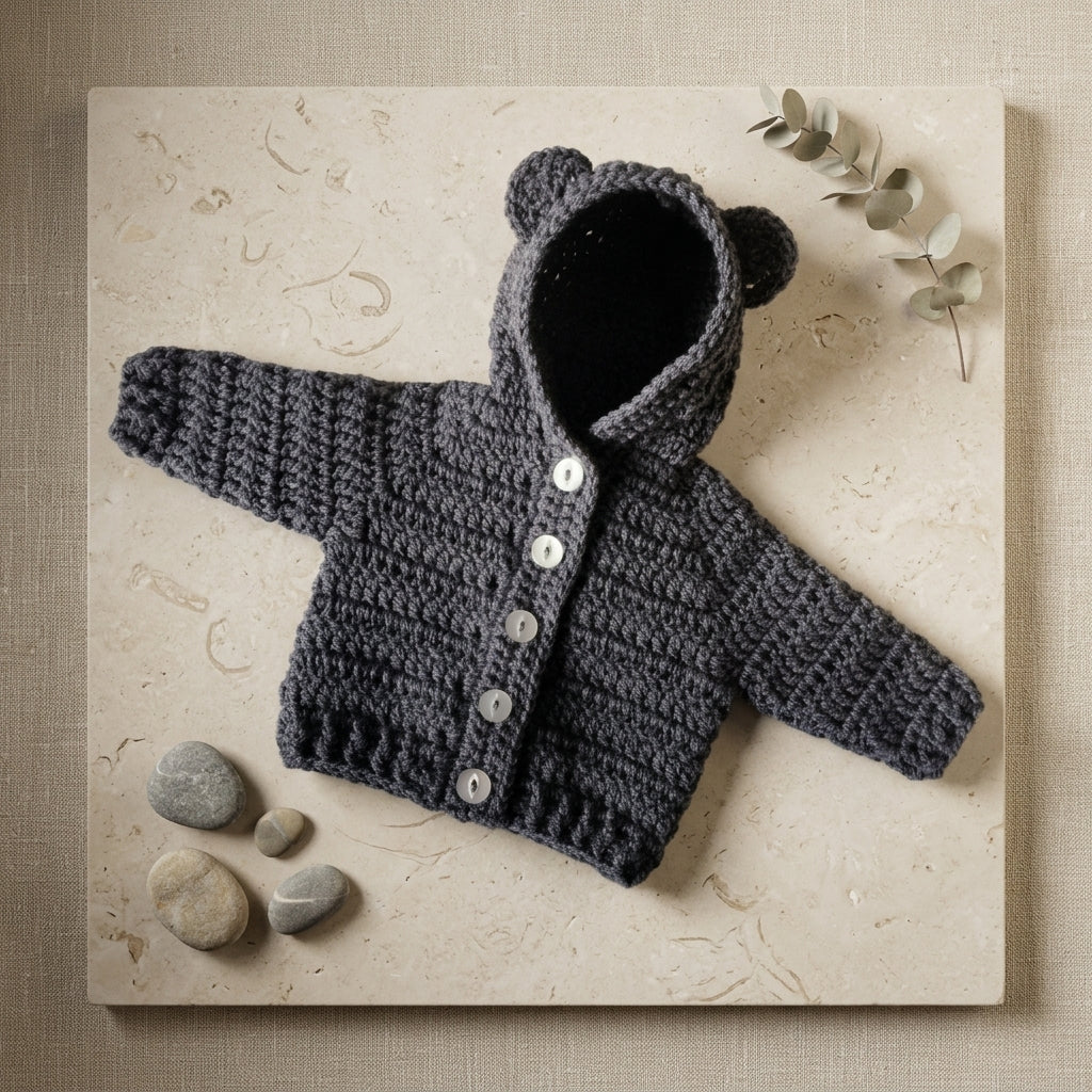 Bear Ears Baby Hoodie Bear Ears v7 | Crochet Pattern PDF