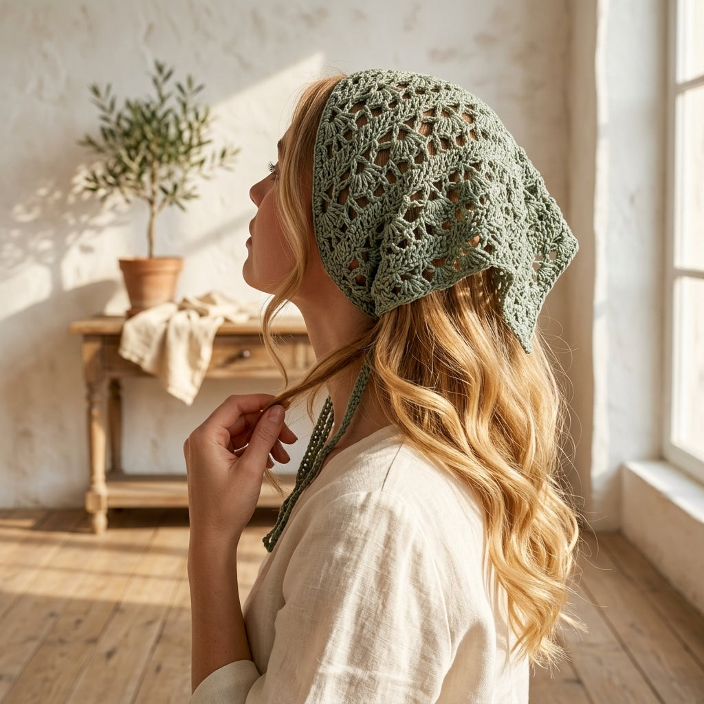 Lace Flower Bandana | Crochet Pattern PDF