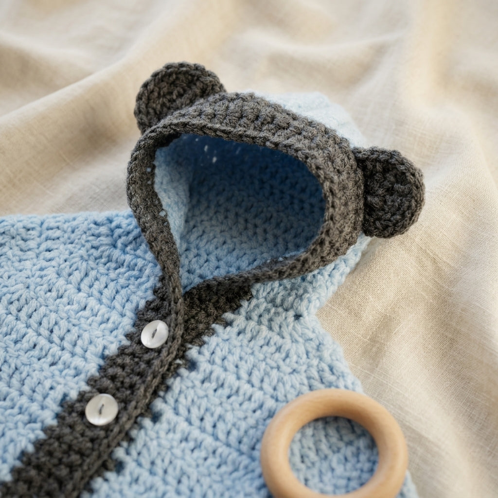 Bear Ears Baby Hoodie Bear Ears v7 | Crochet Pattern PDF