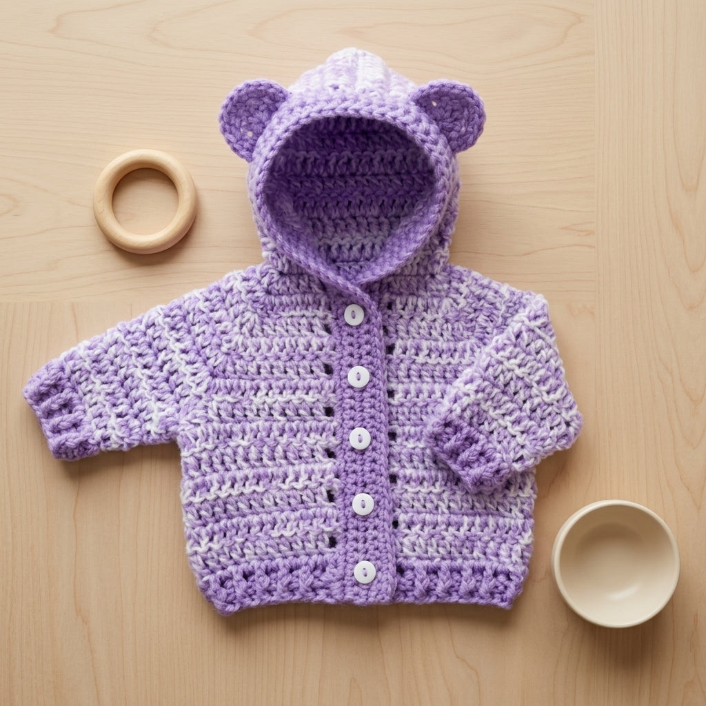 Bear Ears Baby Hoodie Bear Ears v7 | Crochet Pattern PDF