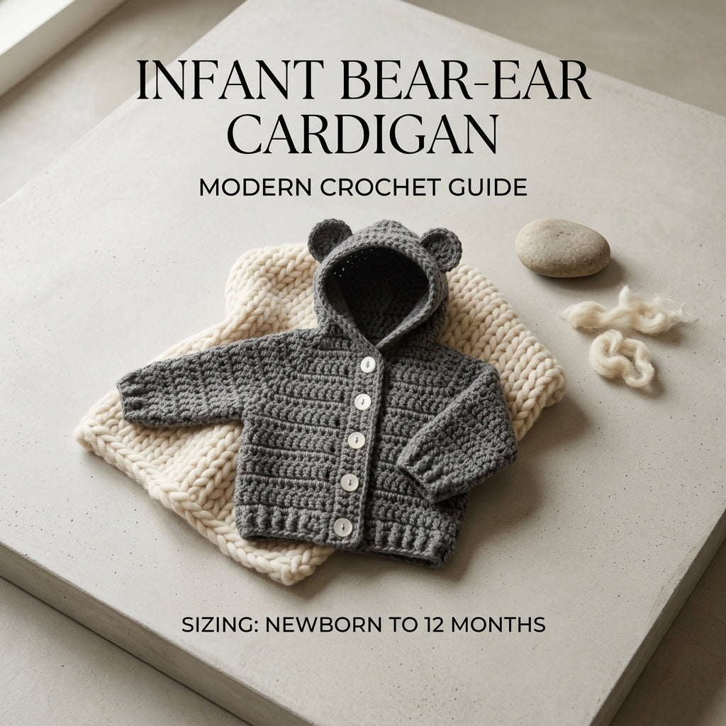 Bear Ears Baby Hoodie Bear Ears v7 | Crochet Pattern PDF