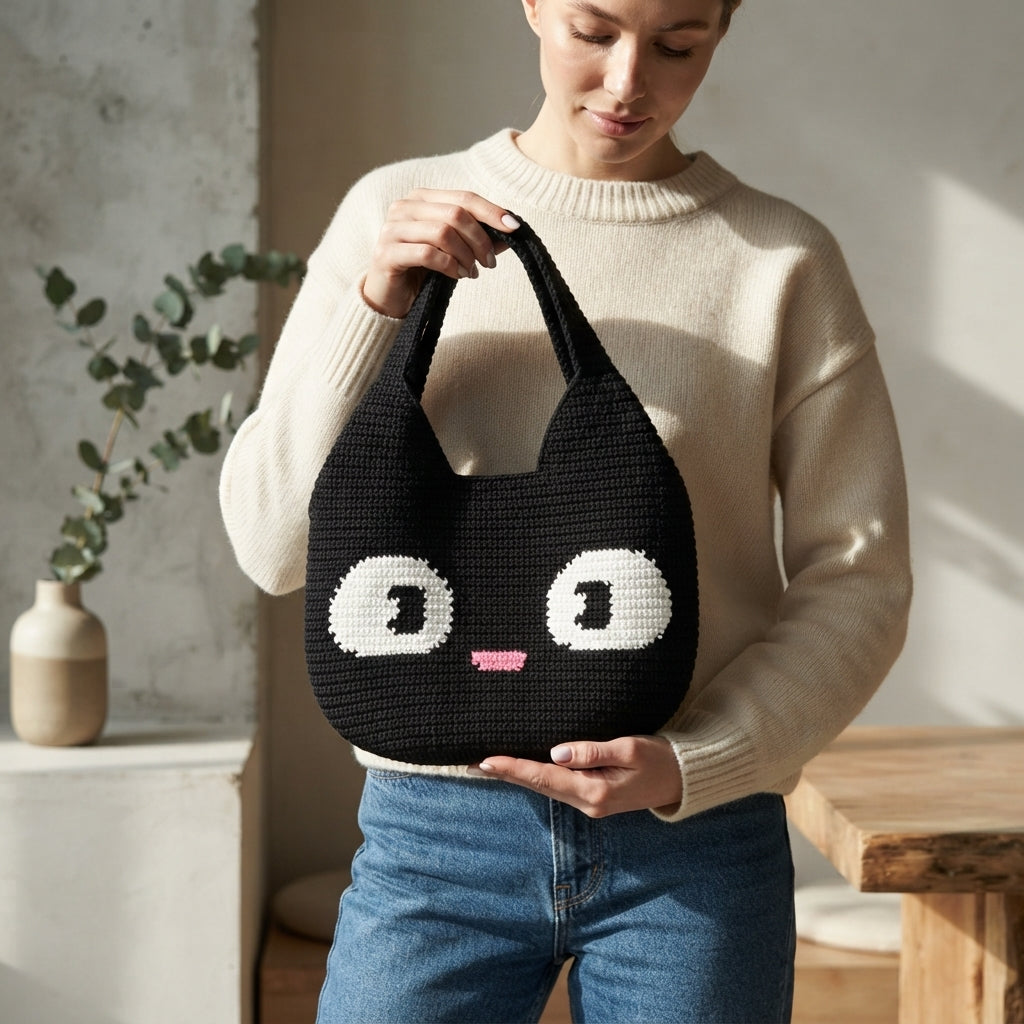 Black Cat Tote V3 | Crochet Pattern PDF