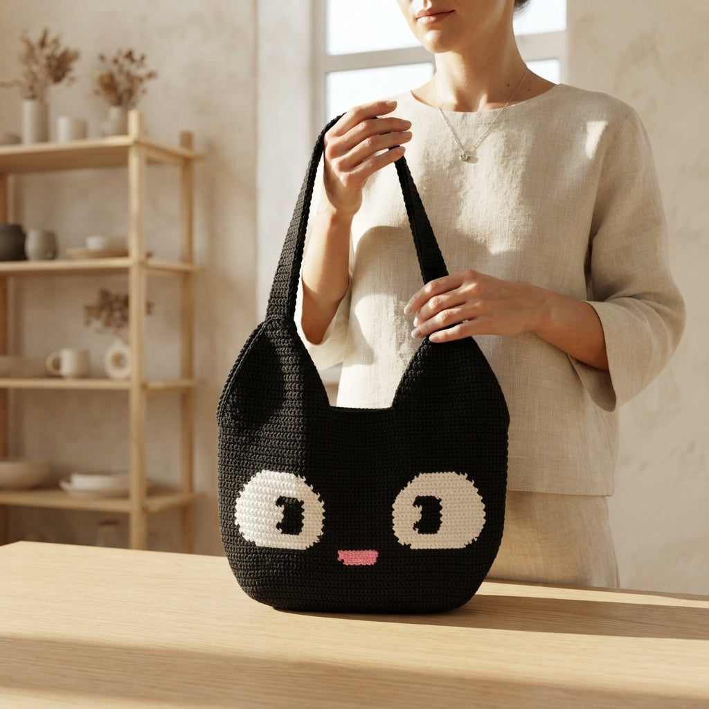 Black Cat Tote V3 | Crochet Pattern PDF