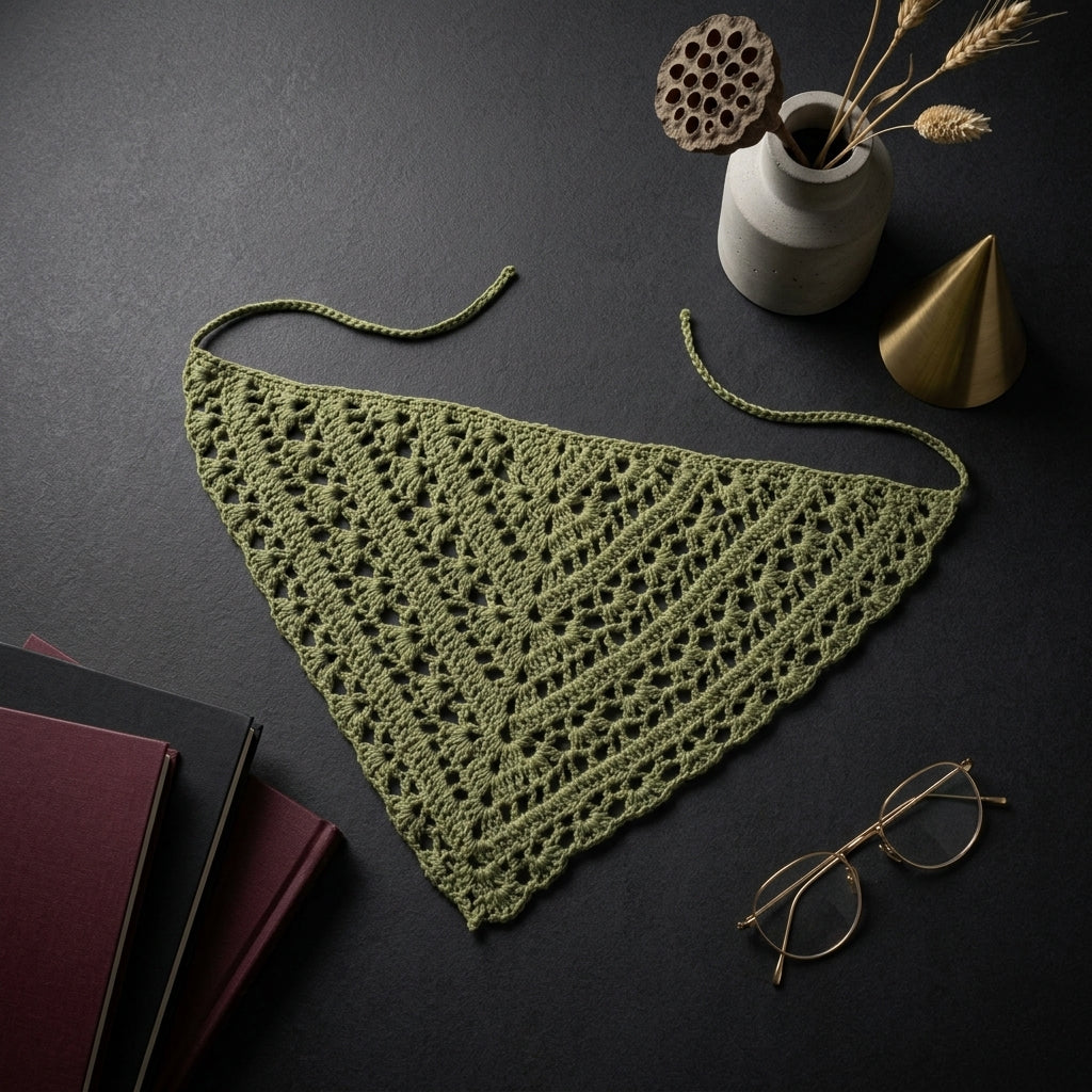 Granny Triangle Hair Scarf | Easy Crochet Pattern PDF
