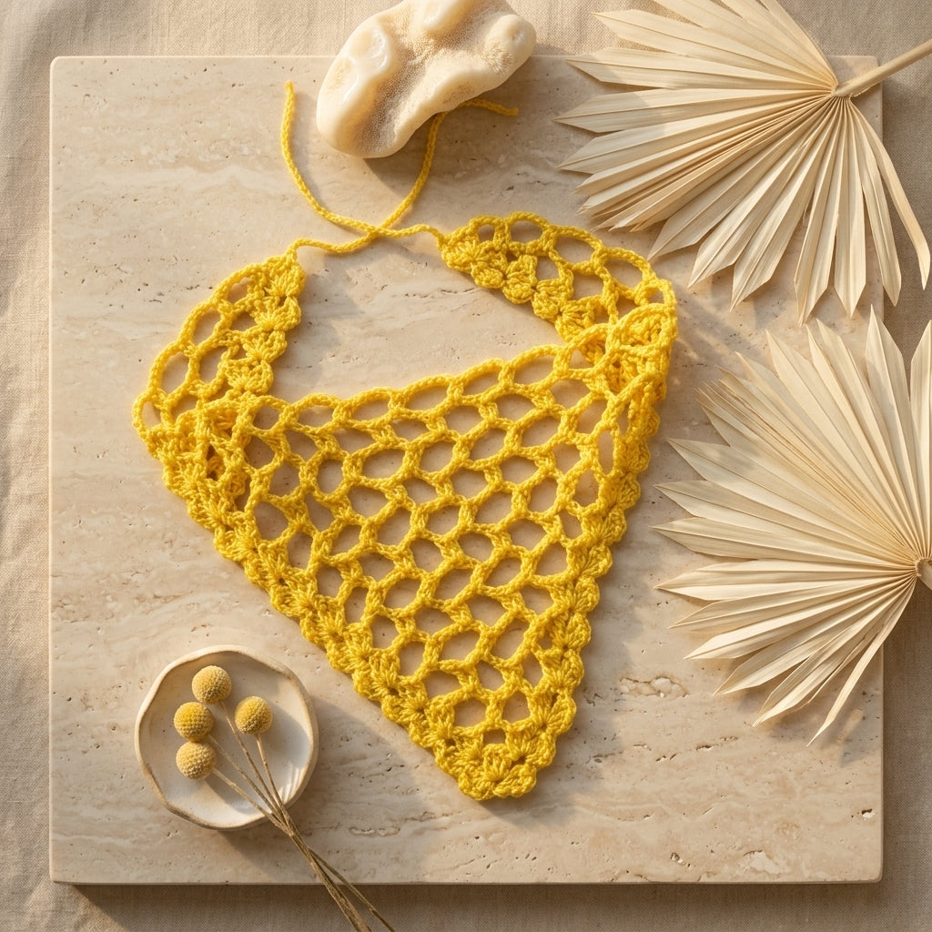 Scalloped Boho Hair Kerchief | Crochet Pattern PDF
